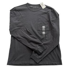 Sun + Stone men’s gray long sleeve t shirt top